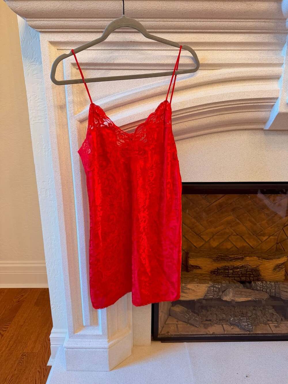Victoria's Secret Red Lace Slip Dress Chemise